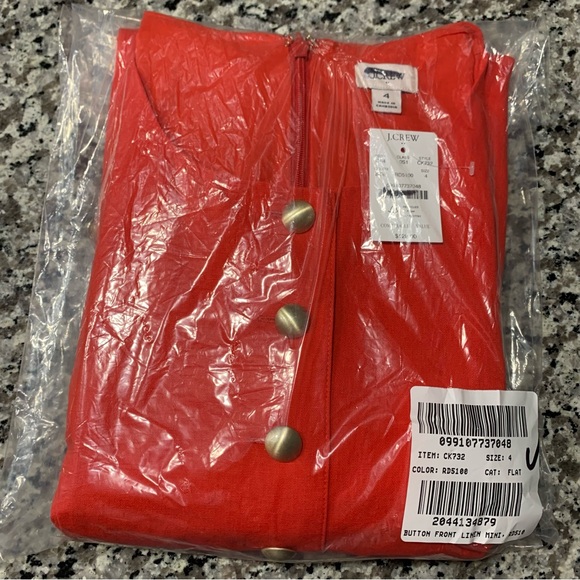 J Crew Dress 4 Linen Red - Picture 6 of 11
